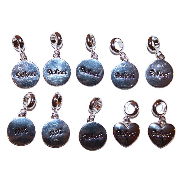 DaVinci Charm Bead Lot of 10 (for bracelets) Wedding Bride, Brides Maids, Groom - Picture 2 of 6